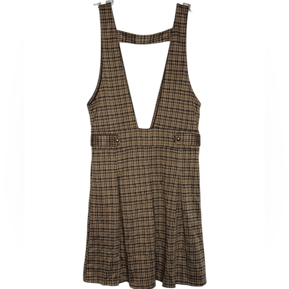 AE It Knit Pinafore Mini Dress Academia Houndstooth Skater size small - Picture 3 of 6